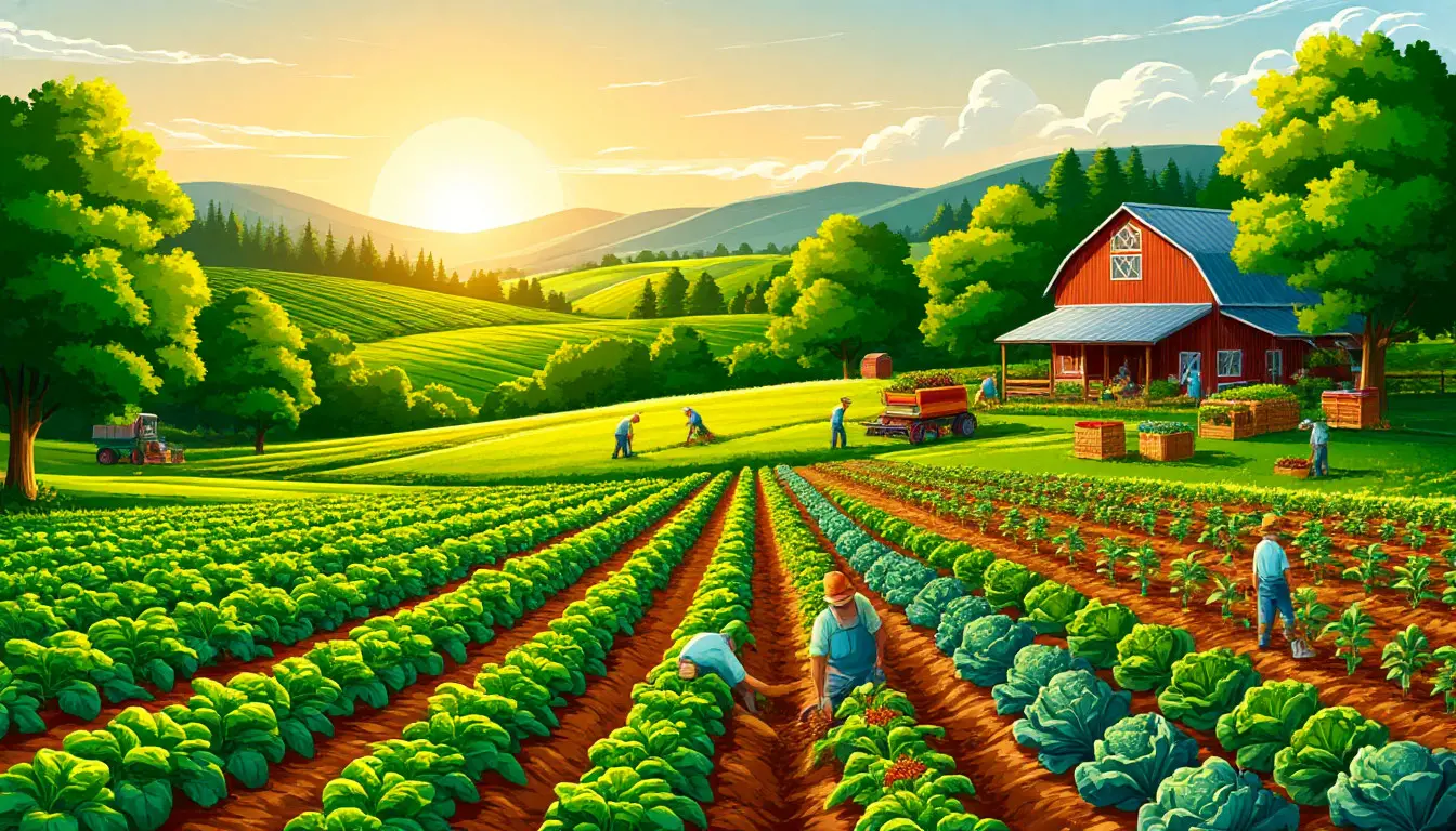 Organic farming backdrop