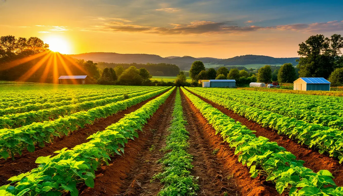 Organic farm backdrop